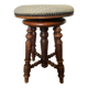 Vintage turned wood piano stool