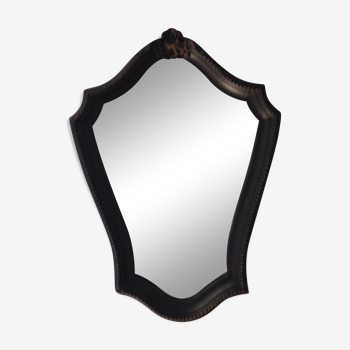 Miroir ancien gris anthracite 33x47cm