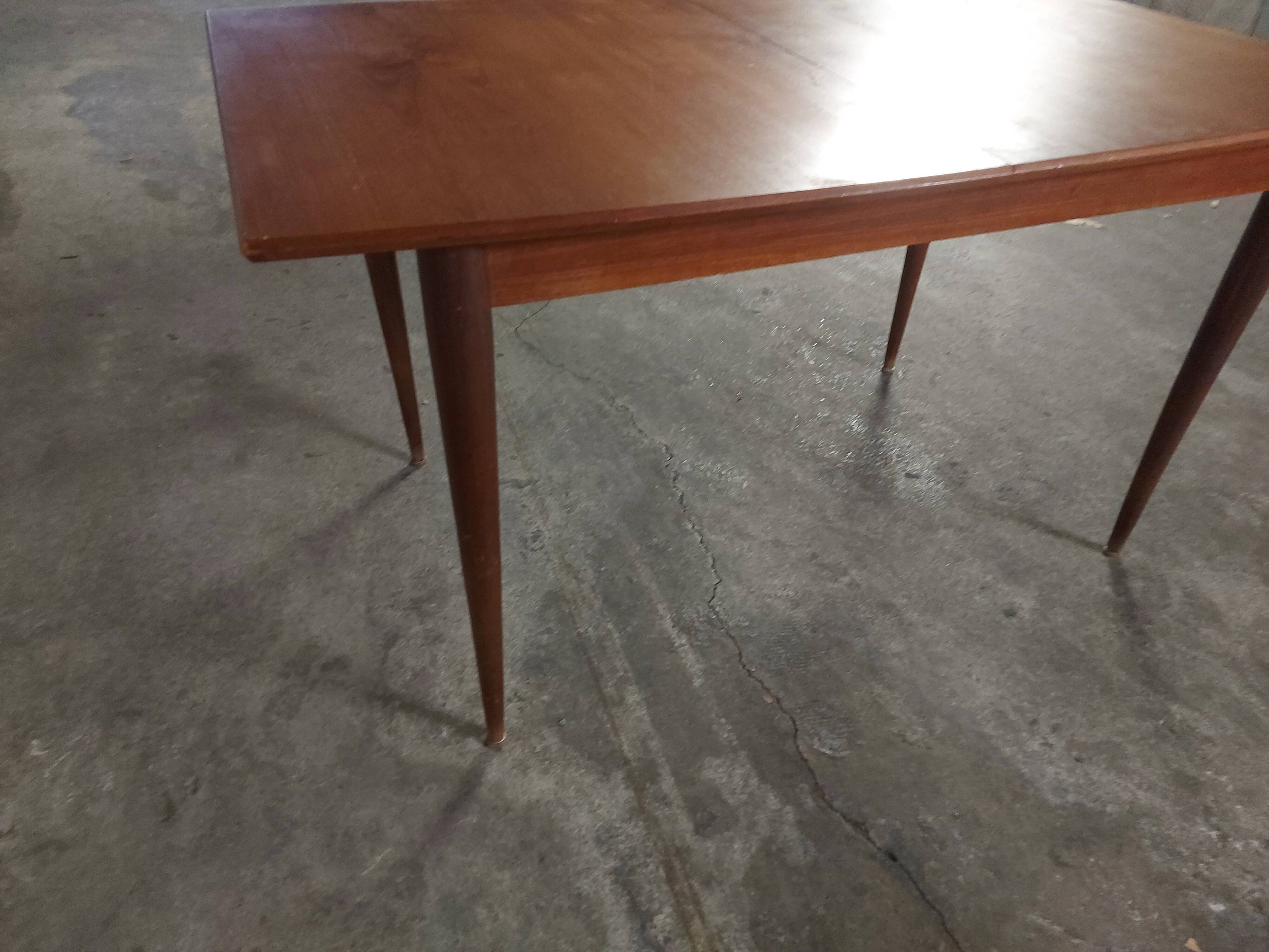 Scandinavian teak table with built-in extension
