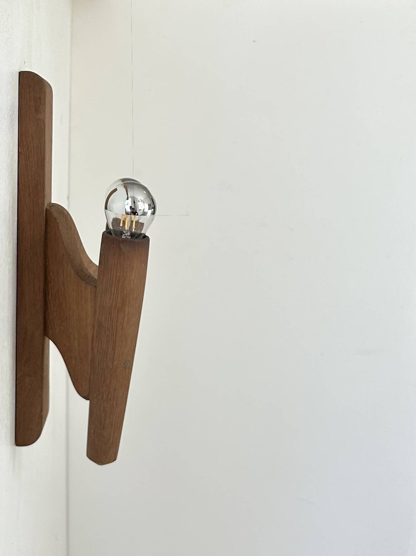 Applique vintage en bois, France, 1950