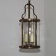 Lanterne suspendue à 2 lumières en laiton vintage français avec abat-jour en verre cylindrique 4948