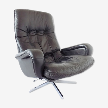 Fauteuil en cuir noir James Bond De Sede S231