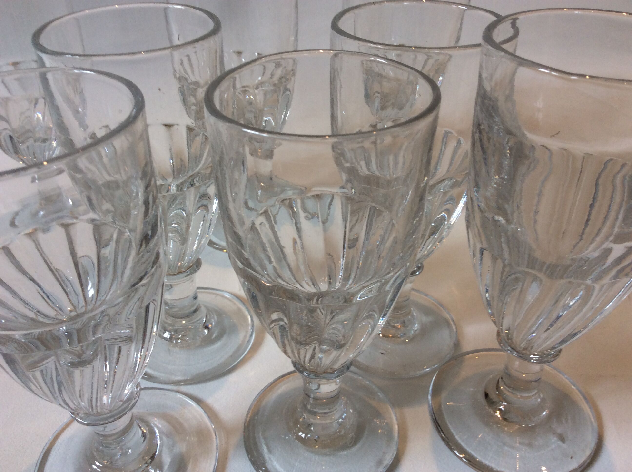 8 blown flared glasses