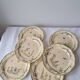 6 dinner plates with Moustiers de Longchamp decor. 1985