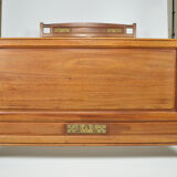 Art Nouveau bed by Mathieu Gallerey in mahogany, clematis model, circa 1920