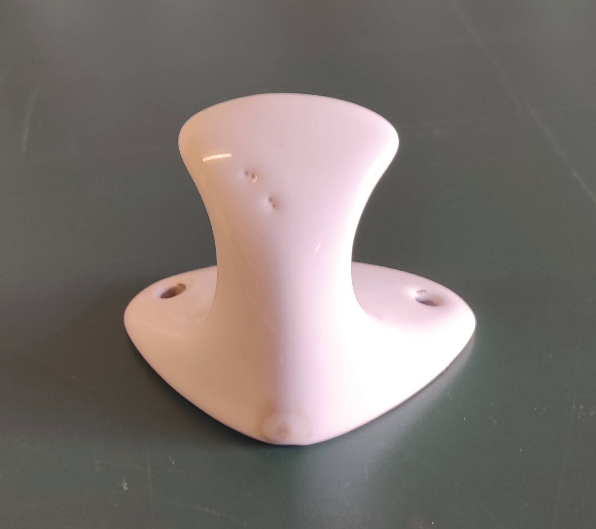 Wall-mounted coat hook in porcelain - mid 20th century