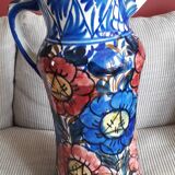 Large vintage vase with floral decoration