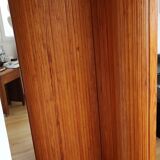 Paravent ancien années 50 style Baumann bois ondulé articulé vintage