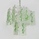 Mid-Century Italian Chandelier with Hanging Glass Plates Green Decor