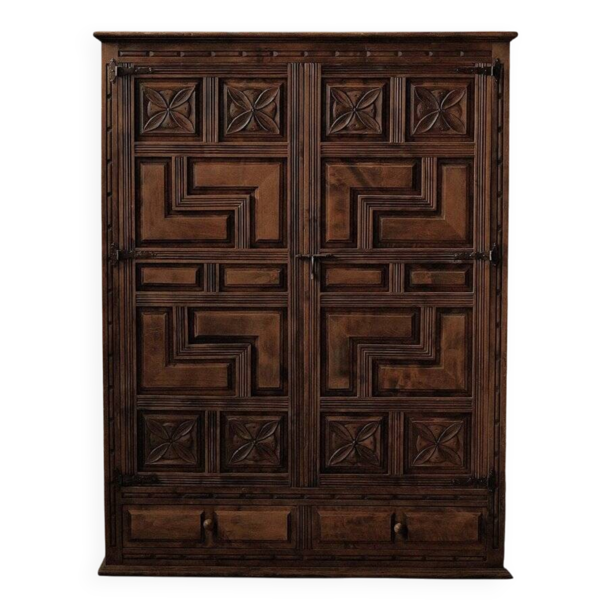 Handcrafted two-door cabinet, Spain, circa 1950