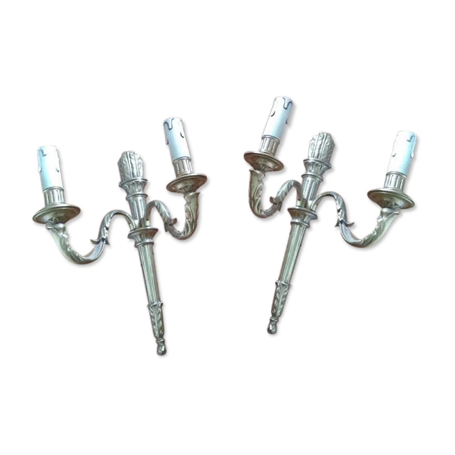 Set of 2 bronze wall lamps