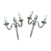 Set of 2 bronze wall lamps