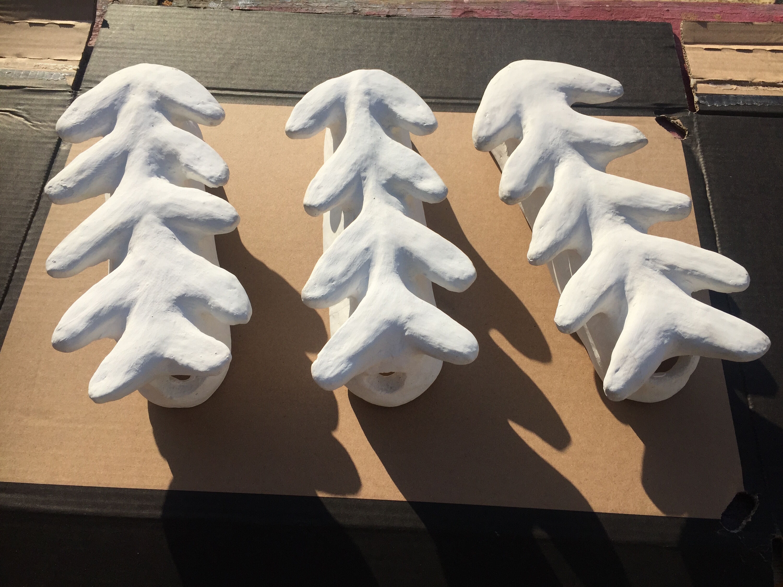 Three plaster wall lamps 'edges'