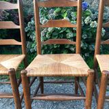 4 oak mulched chairs