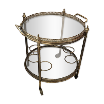 Brass and glass bar cart
