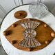 Wooden top and art deco glass 30s