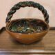 Panier en  barbotine  majolique vintage