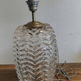 Large 1980s Lamp with Crystal Base/Vase/Handcrafted Lampshade - Unique Piece