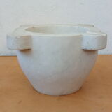 XL mortar in white marble, porcelain pestle