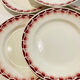 5 earthenware plates burgundy décor, kitchen