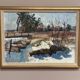 Original Mid Century Swedish Oil On Canvas – “Vinterdag” – Vintage & Framed