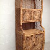 Vintage rattan bookcase