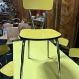 Table and 4 chairs in yellow formica