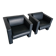 Pair / Trix and Robert Haussmann / Dark grey leather chairs by Knoll