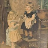Table "little girls with cats"