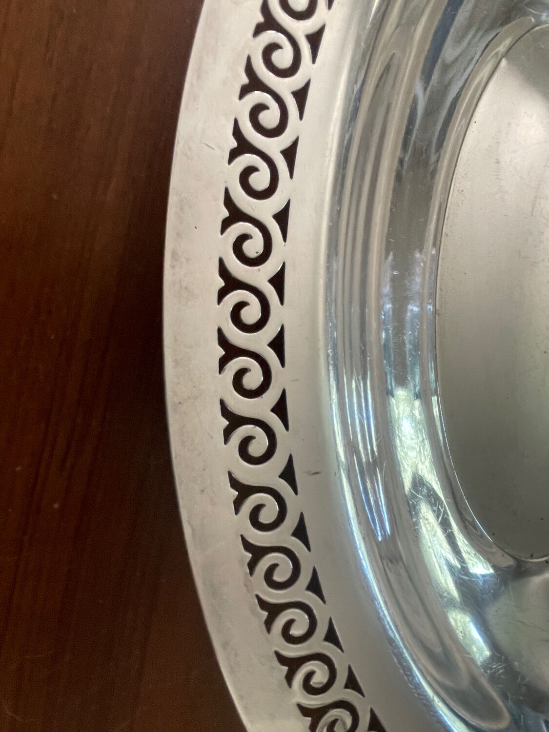 Art Deco silver metal dish