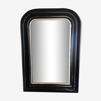 Miroir Louis Philippe noir et or 55x38cm