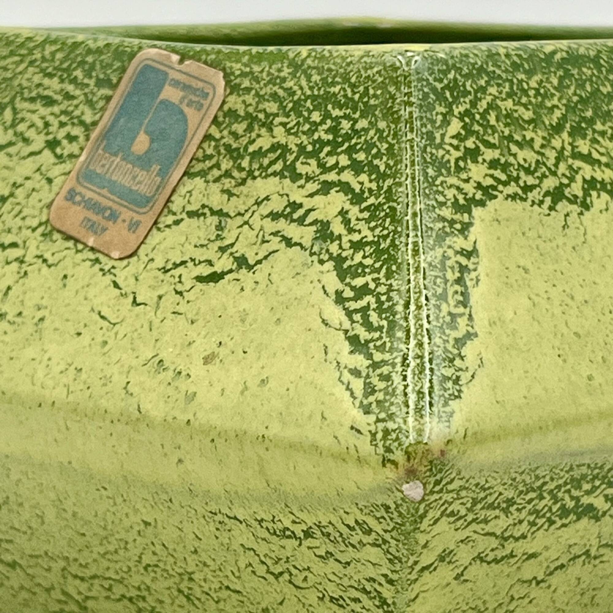 Vintage Ceramic Vase in Sage Green Bertoncello Handmade Decor, Italy, 1970s