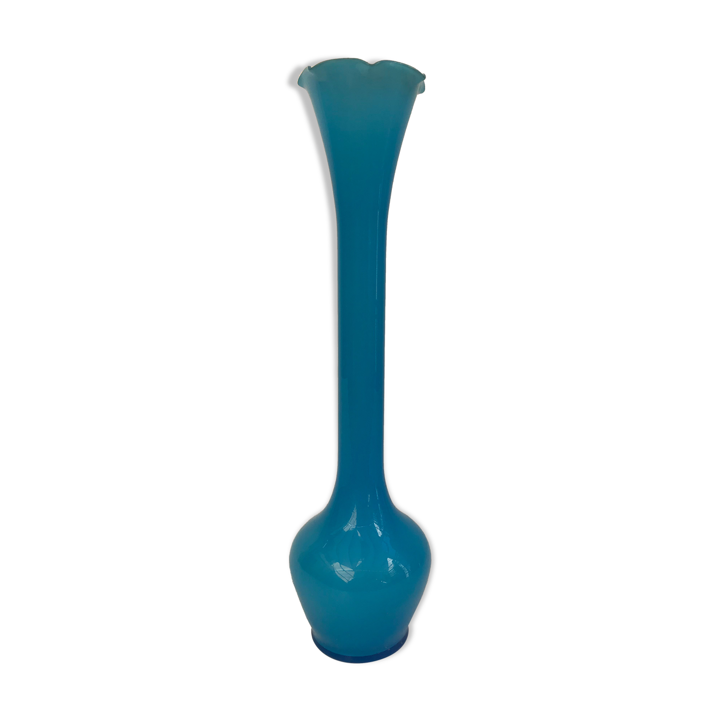 Soliflore bleu en opaline