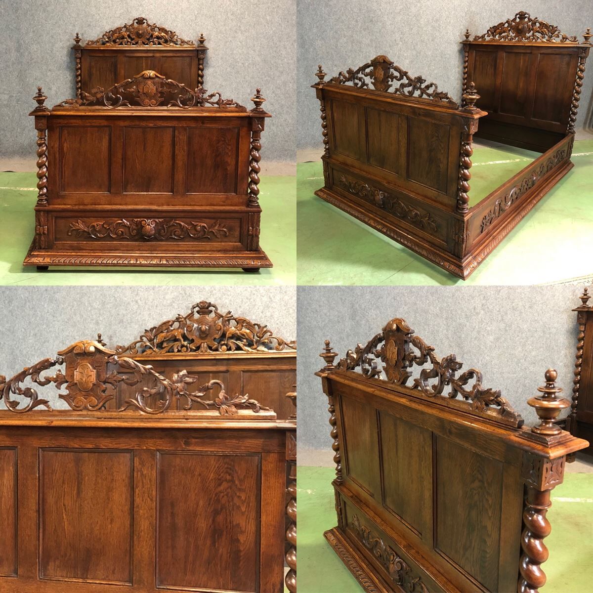 Henry II oak bed - early 20th