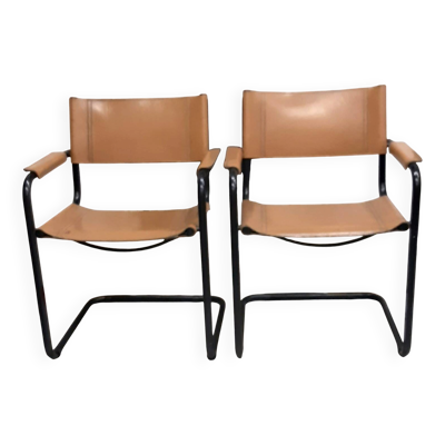 Lot de 2 fauteuils couleur fauve fasem italy