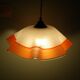 Berlingot pendant lamp from the 60s, white, orange and transparent glass