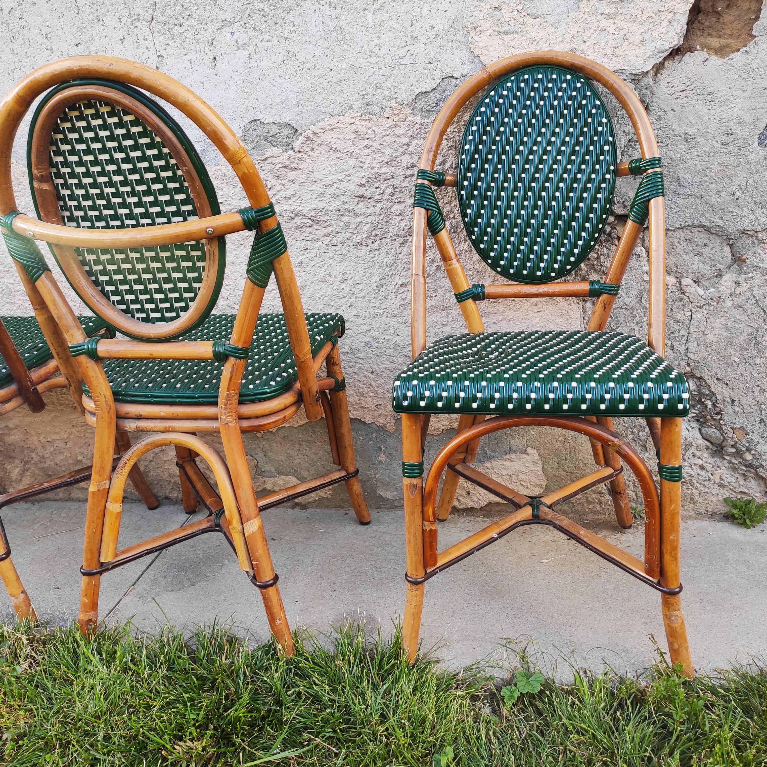 4 vintage parisian bistro chairs