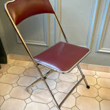 4 vintage folding chairs in chrome