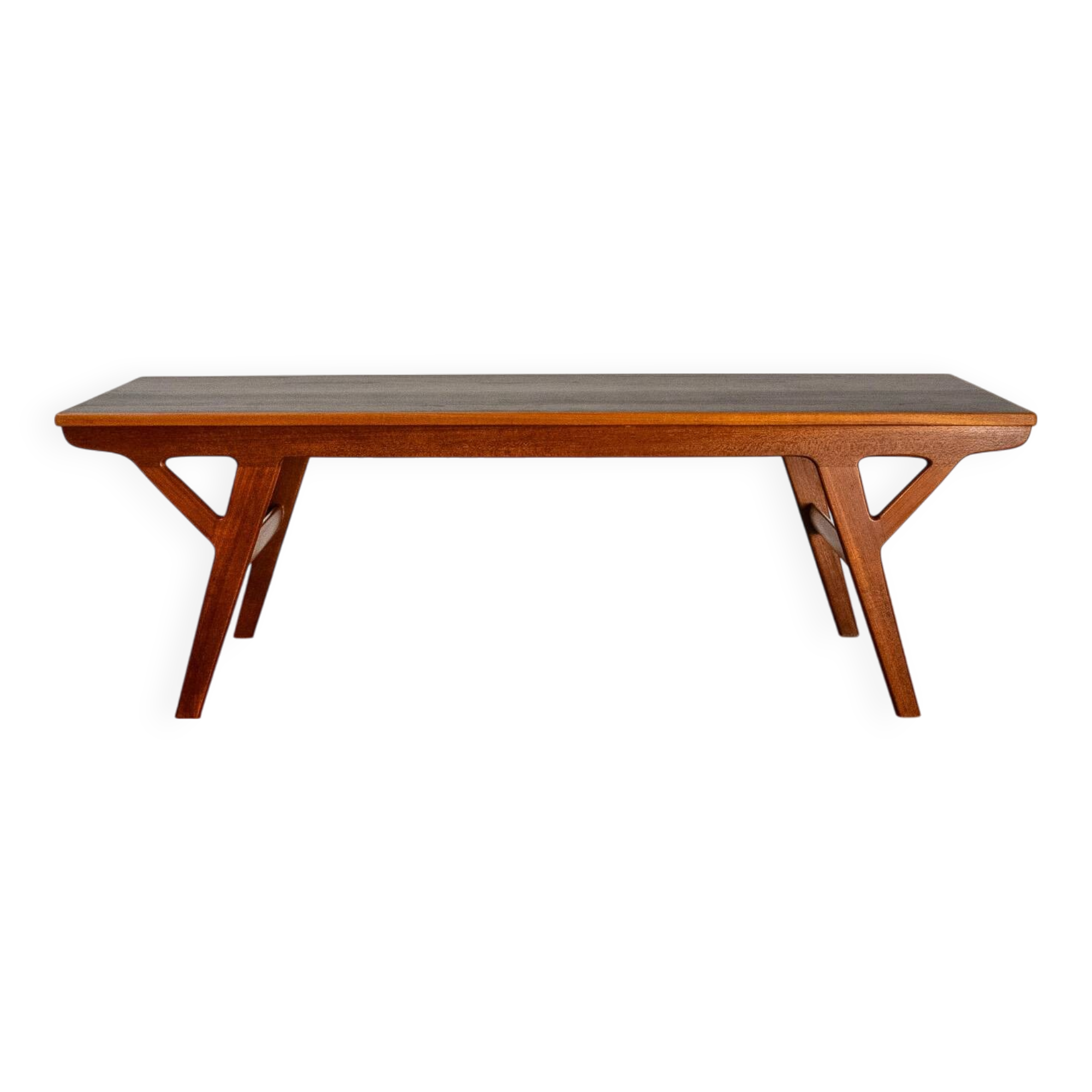 Mid Century Scandinavian Coffee Table in Teak and Black Enameled