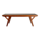 Mid Century Scandinavian Coffee Table in Teak and Black Enameled