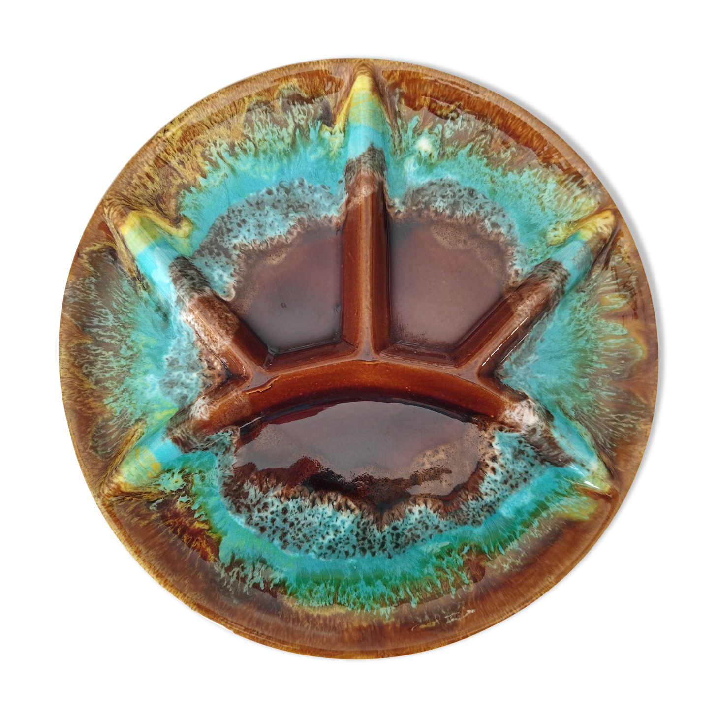 Compartmentalized plate Dema Ceram Vallauris