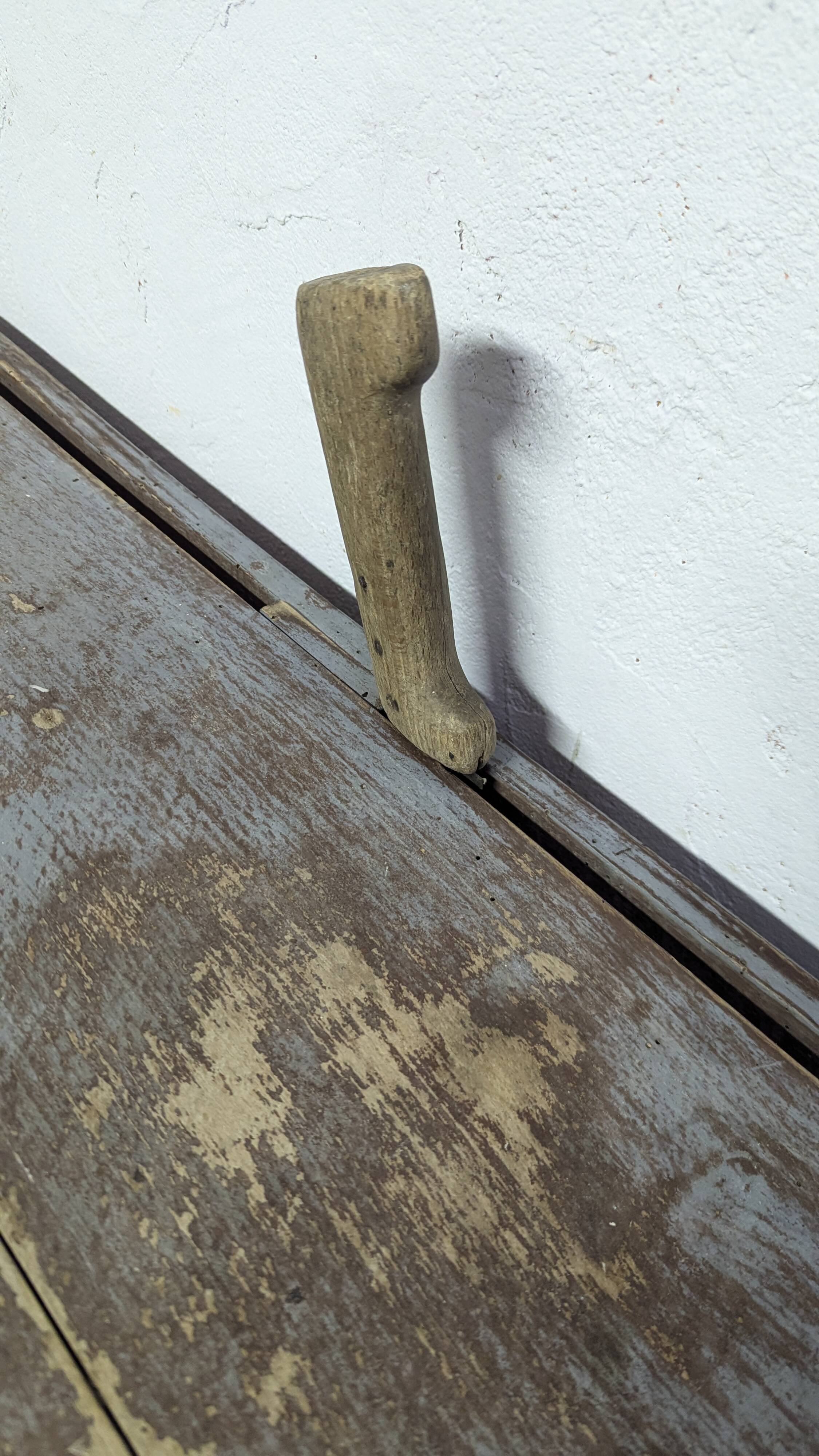 Old Parisian chopping block buffet with vintage shabby patina