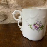 Porcelain cup fine decoration flowers and golden edge