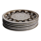 Gerda Heuckeroth Hand-Painted Ceramic Plates Set, For Ceramano, 1960s