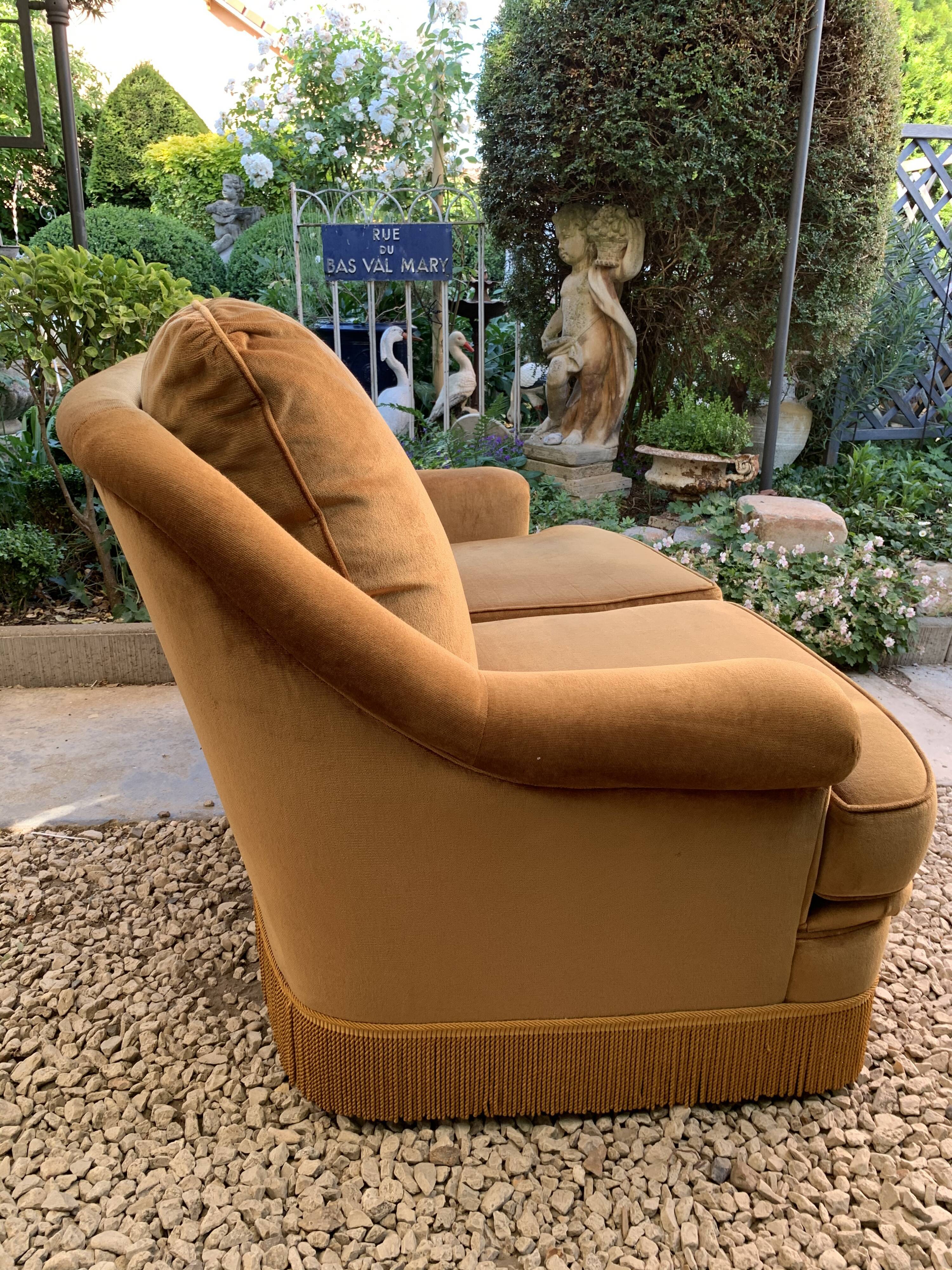 Golden velvet toad sofa