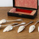 Set of 6 silver metal dessert spoons