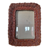 Wicker framed photo frame