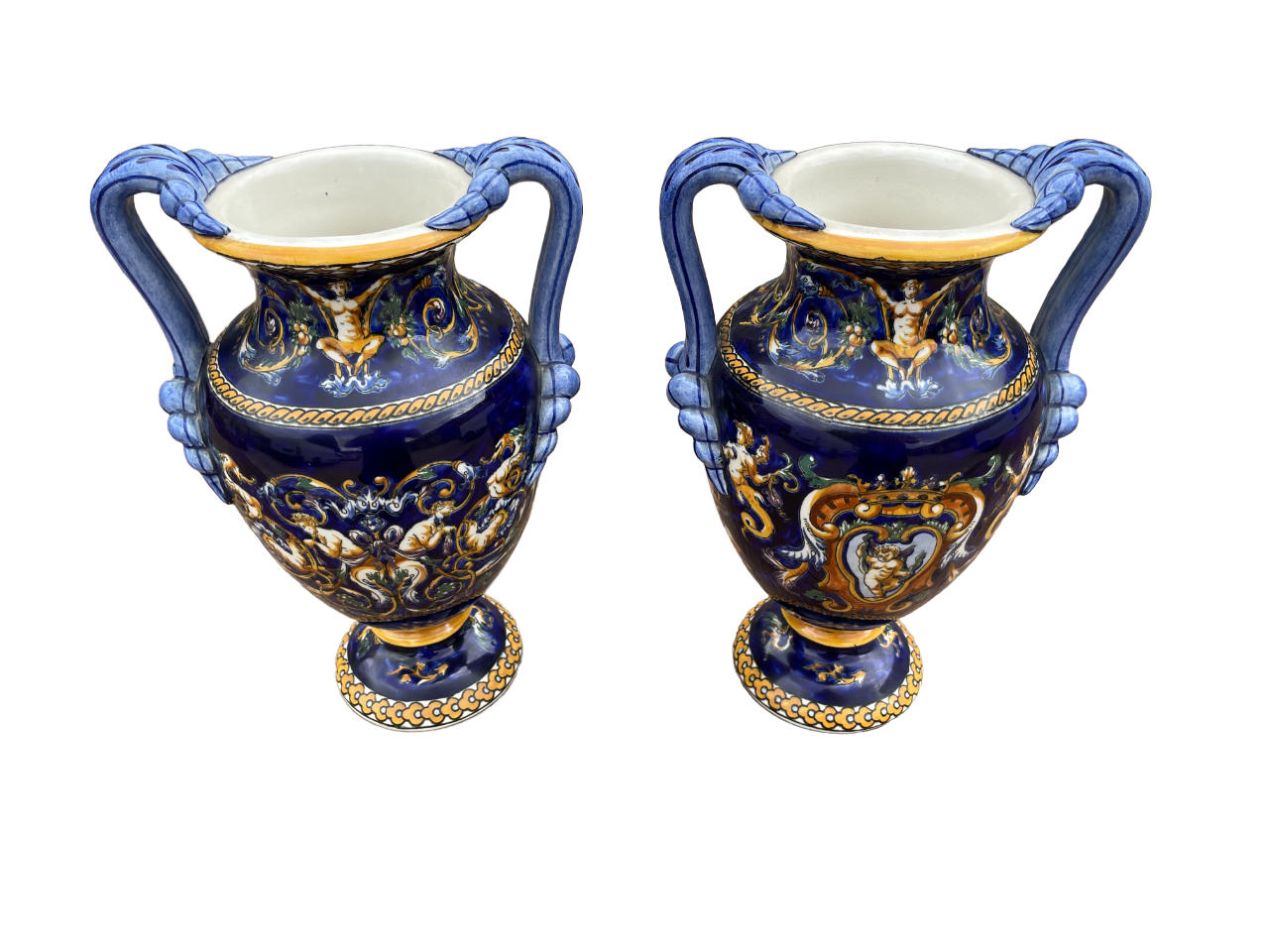 Vase in Gien earthen earthen of amphora shape