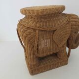 Side table elephant rattan or piece of sofa 60s 70s