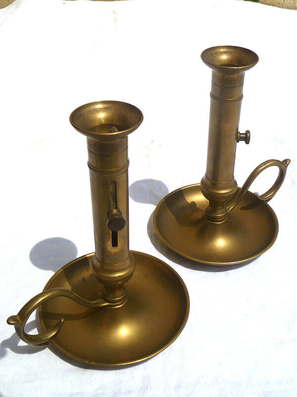 Pair of candlesticks, vintage brass